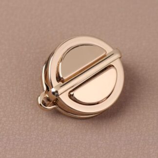Застёжка для сумки, круглая, 3×3 см, цвет золотой