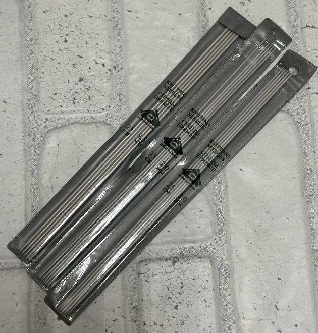 Спицы носочные алюминий, 25см, 2.0 мм